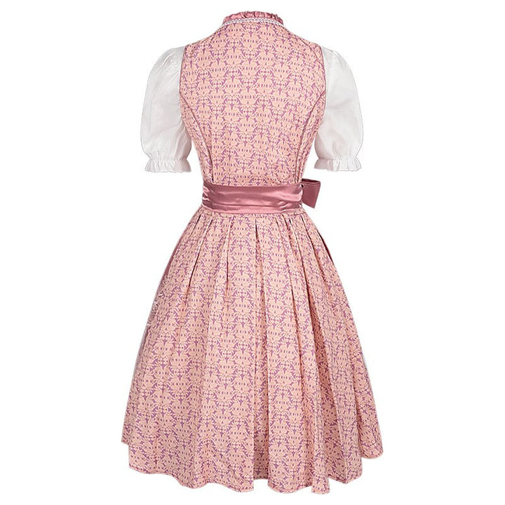 Traditionelles bayerisches Oktoberfest-Dirndl in Rosa, festliches Trachtenkleid mit Satinschleife.