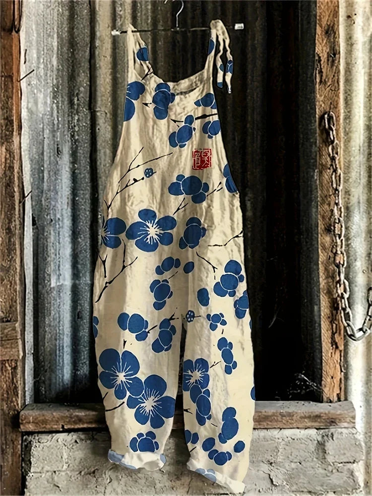 Sommerlicher Damen Overall mit floralem Print im angesagten Boho Stil