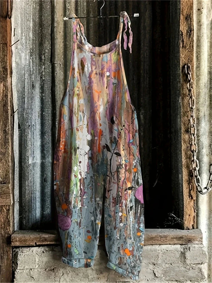 Boho Jumpsuit Damenmode mit floralem Sommerprint für Strand und Alltag