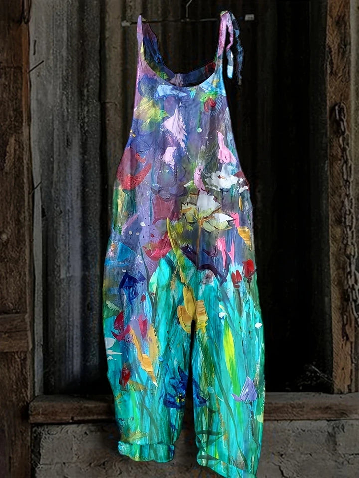 Künstlerischer Sommer Jumpsuit mit floralem Design