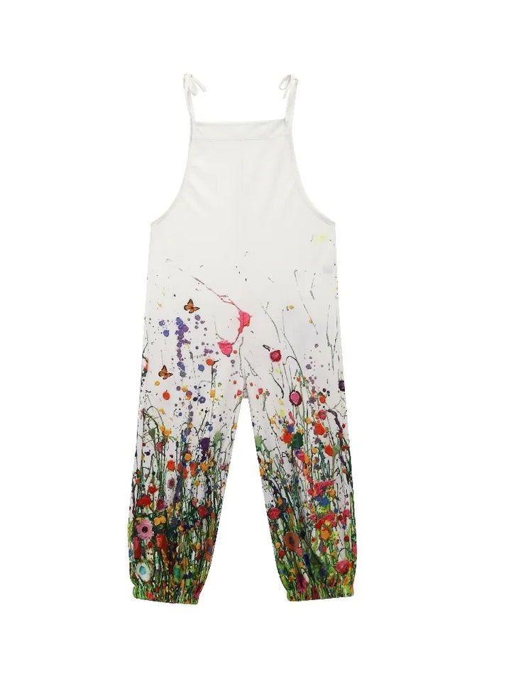 Damen Jumpsuit Detailansicht des floralen Prints
