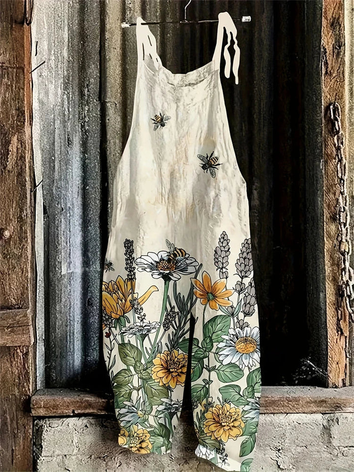 Sommerlicher Overall mit Mohnblüte Muster