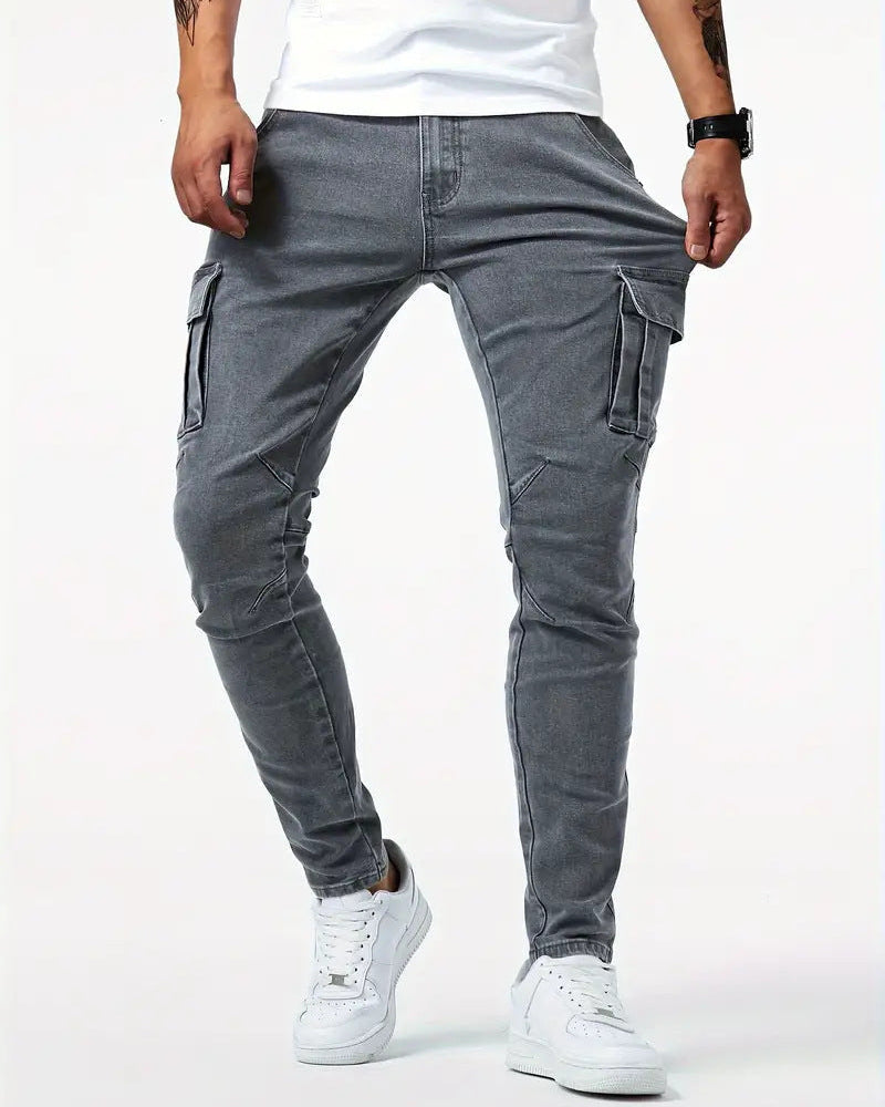 Robuste Herren Slim-Fit Arbeitshose für ganzjährigen Komfort und Stil, perfekt für Arbeit und Freizeit.