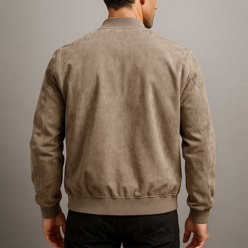 Zeitlose Herren Bomberjacke, Slim Fit, in Braun oder Blau. Stilvolle Übergangs- und Freizeitjacke.