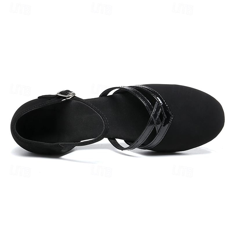 Elegante Riemchenpumps Britta in Schwarz; klassische Damen Tanzschuhe mit verstellbarem Riemen für Komfort.