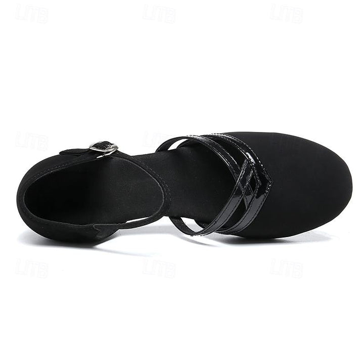 Elegante Riemchenpumps Britta in Schwarz; klassische Damen Tanzschuhe mit verstellbarem Riemen für Komfort.