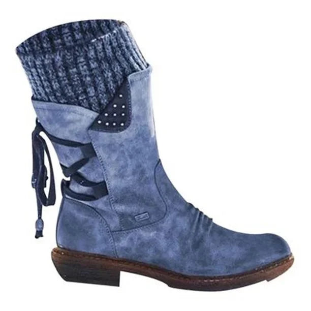 Khaki Damen Komfortschuhe, warm gefüttert & rutschfest. Modische Bequemschuhe für den Winter.