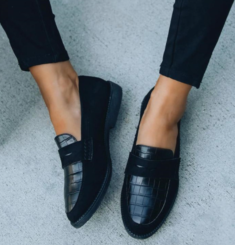 Elegante schwarze Herren Loafers Florian, vielseitig für Büro & Alltag, Komfort & Stil vereint.