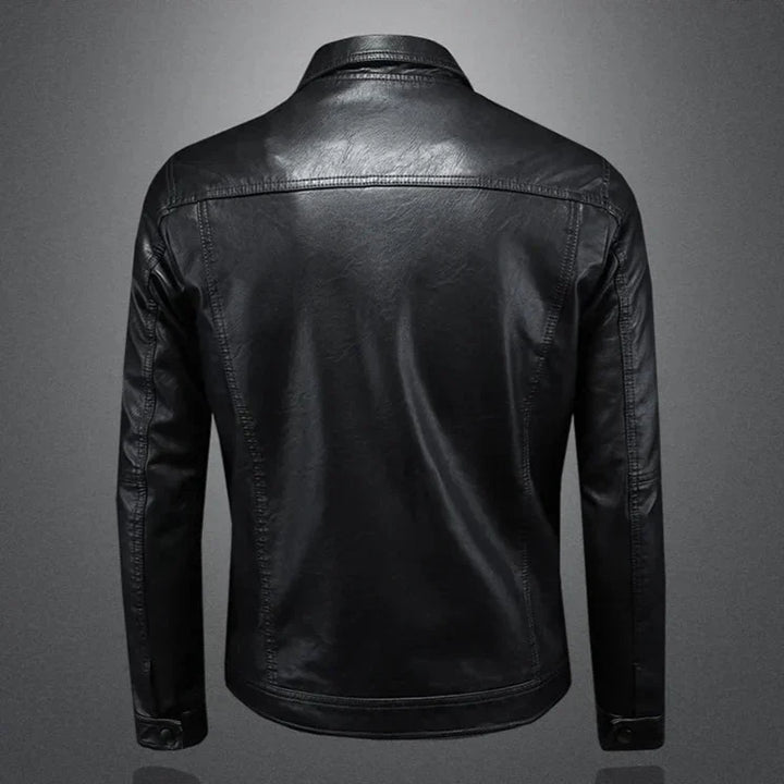 Braune Slim Fit Freizeitjacke für Herren, Reißverschluss, perfekt für moderne Herbstoutfits.