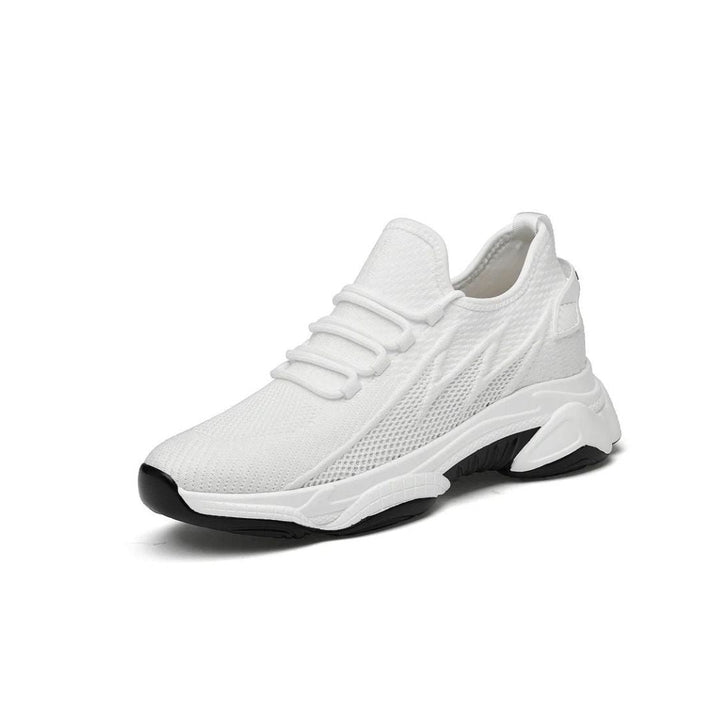 Sportliche Herren Freizeitschuhe in Grau, mit unsichtbarer Höhenerhöhung für einen Größenboost.