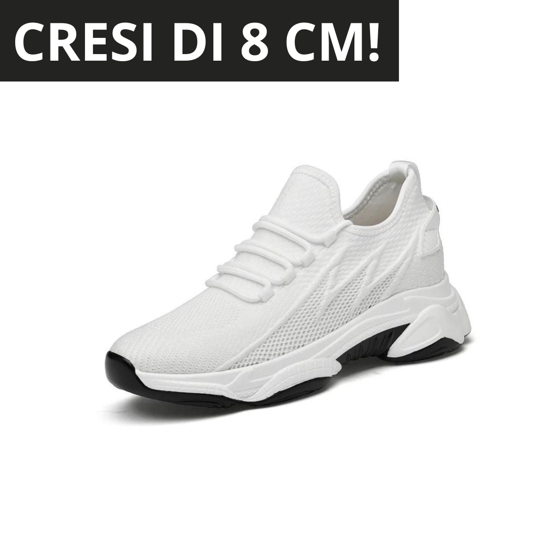 Graue Herren Komfort Sneakers, stilvoll & höhenerhöhend, perfekt für Alltag & Bürokleidung.
