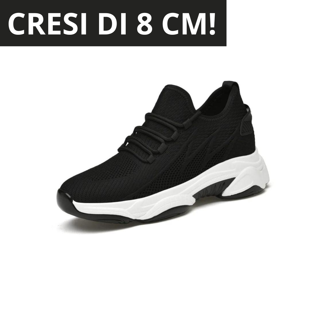 Schwarze Herren Freizeitschuhe mit unsichtbarer Höhenzunahme, sportlich-elegant für diverse Anlässe.