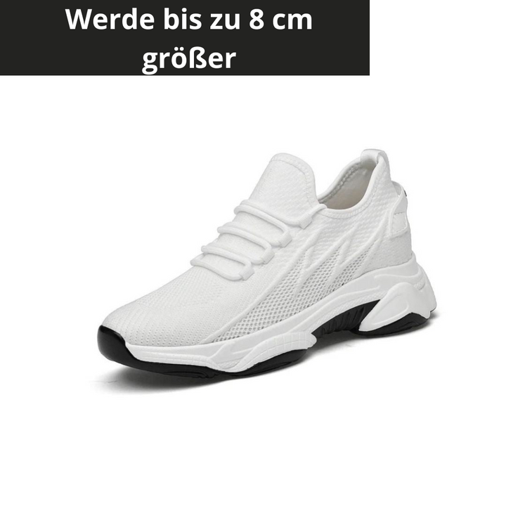 Graue Herren Bürosneakers, mit diskreter Höhenzunahme, optimaler Komfort den ganzen Tag über.