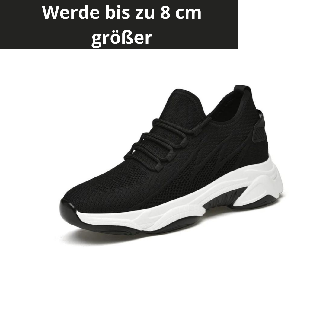 Schwarze Herren Athletic Sneakers, modern, mit unsichtbarem Höheneffekt, für jeden Tag geeignet.