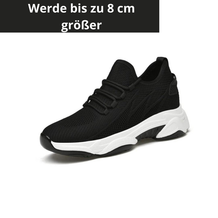 Schwarze Herren Athletic Sneakers, modern, mit unsichtbarem Höheneffekt, für jeden Tag geeignet.