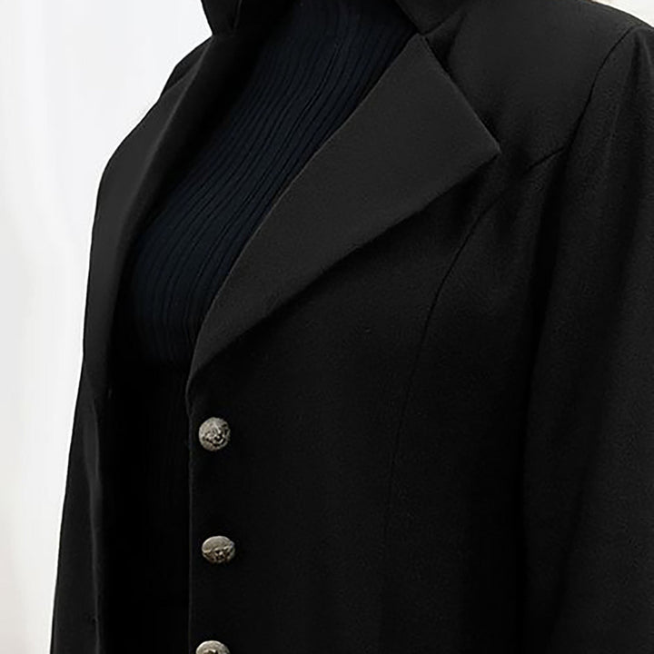Klassischer, warmer Damen-Wintermantel, tailliert, in Schwarz, ideal für den eleganten Auftritt.