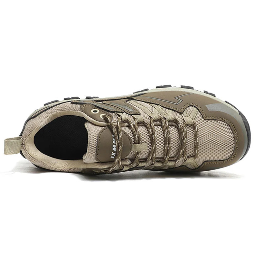 "Schwarze wasserdichte Unisex-Wanderschuhe mit robuster Sohle und atmungsaktivem Design für sicheren Halt und Komfort."