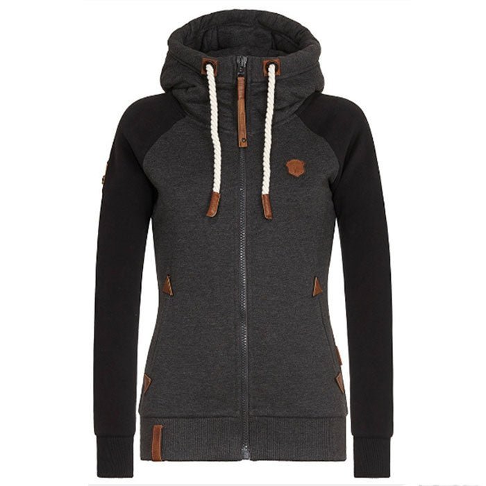 Schwarzer Damen Slim Fit Hoodie, stilvoller Kapuzenpullover für Komfort und Eleganz im Alltag.