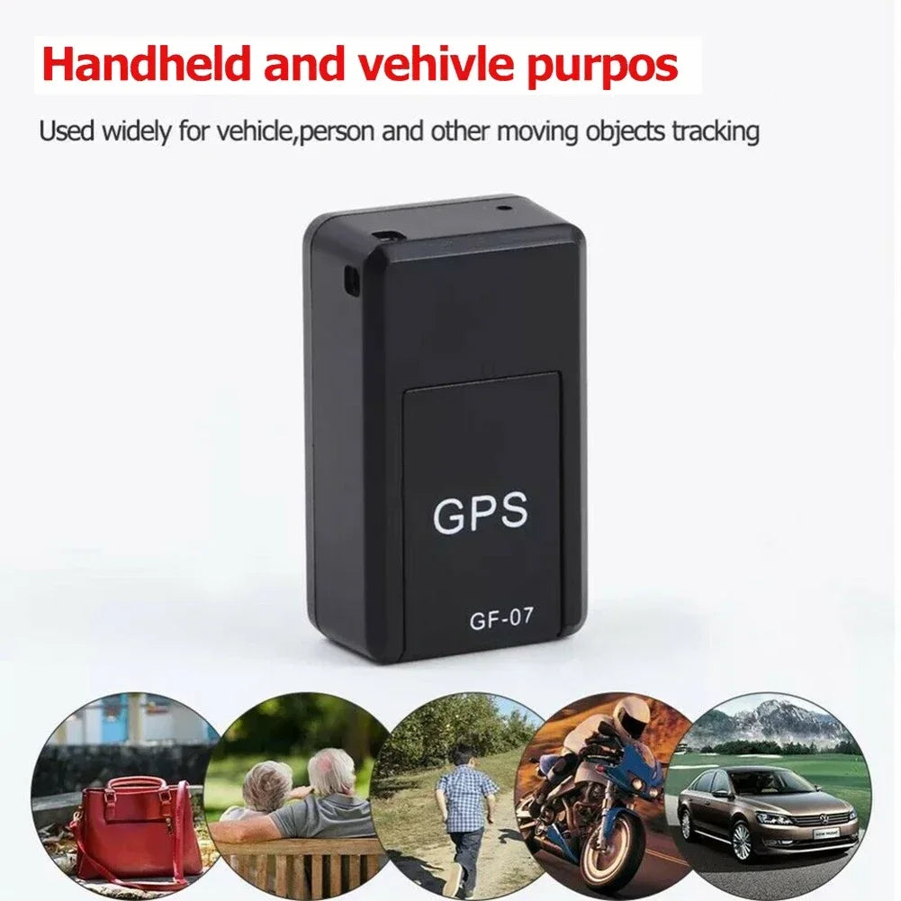 "Schwarzer Mini-GPS-Tracker mit Magnet zur Fahrzeugverfolgung, kompakt, weltweite Abdeckung, einfache Befestigung."