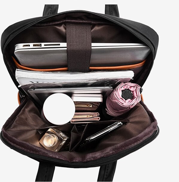 Stylischer schwarzer Unisex Anti-Diebstahl Rucksack. Robuster Daypack, leicht & perfekt für sichere Reisen.