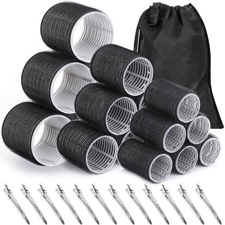 "Selbstklebende Haarwickler für Volumen und Locken, farbenfrohe Wickler, keine Clips notwendig, schonend für das Haar."