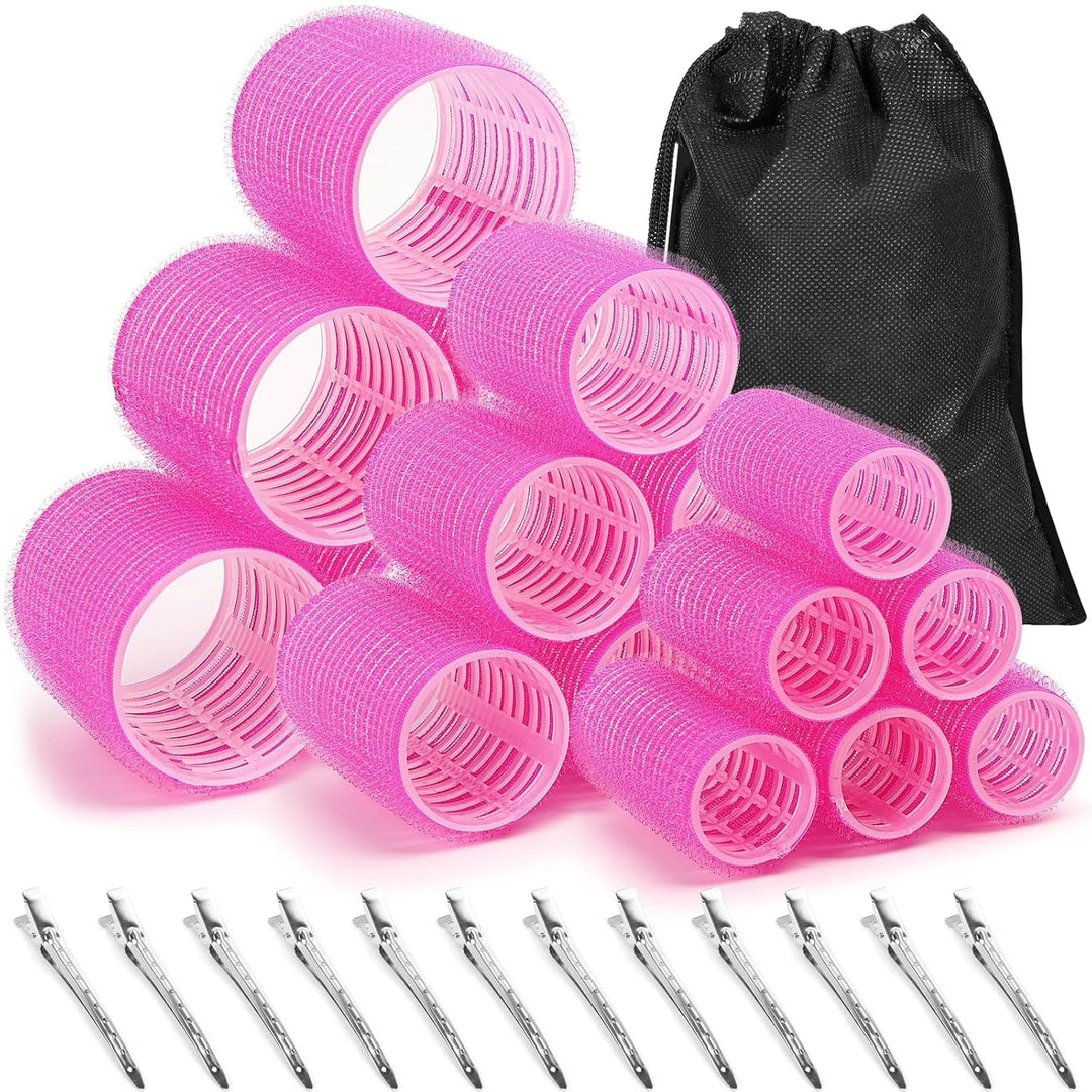 "Selbstklebende Haarwickler für Volumen und Locken, farbenfrohe Wickler, keine Clips notwendig, schonend für das Haar."