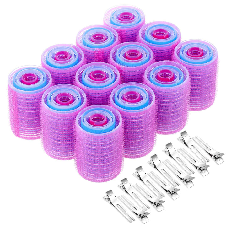 "Selbstklebende Haarwickler für Volumen und Locken, farbenfrohe Wickler, keine Clips notwendig, schonend für das Haar."