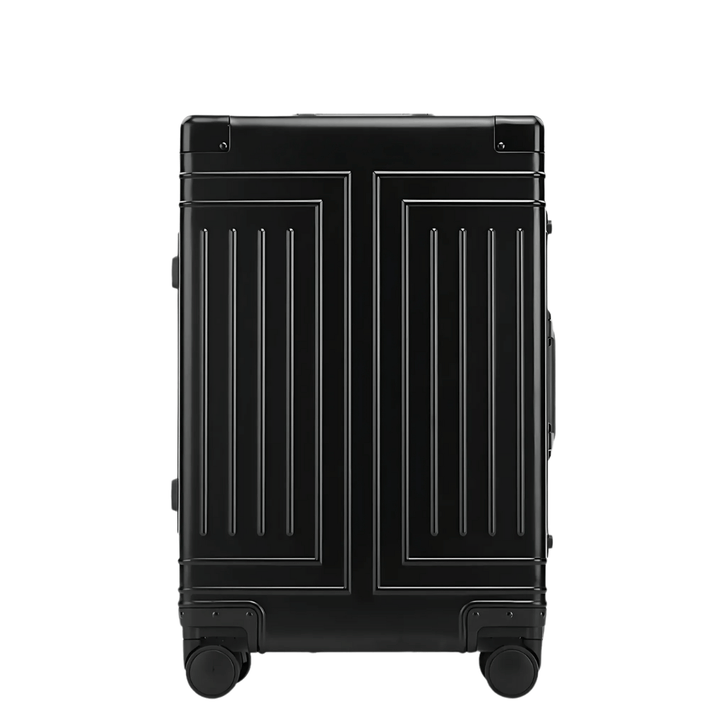 Silberner Premium Aluminiumkoffer, luxuriöser Reisekoffer mit integrierten TSA-Schlössern.