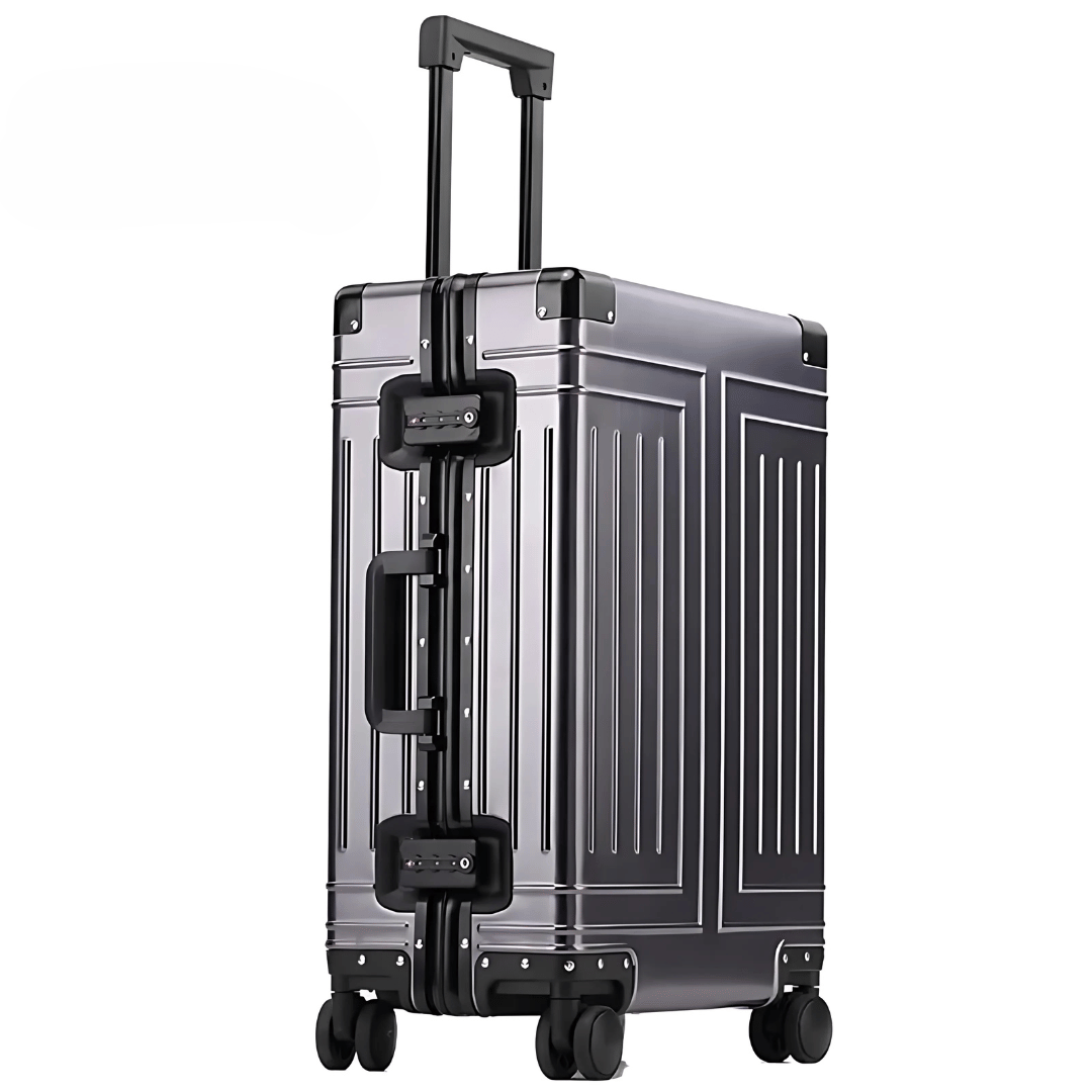 Hochwertiger Aluminiumkoffer mit TSA-Sicherheit, eleganter Reisebegleiter für jeden Anlass.