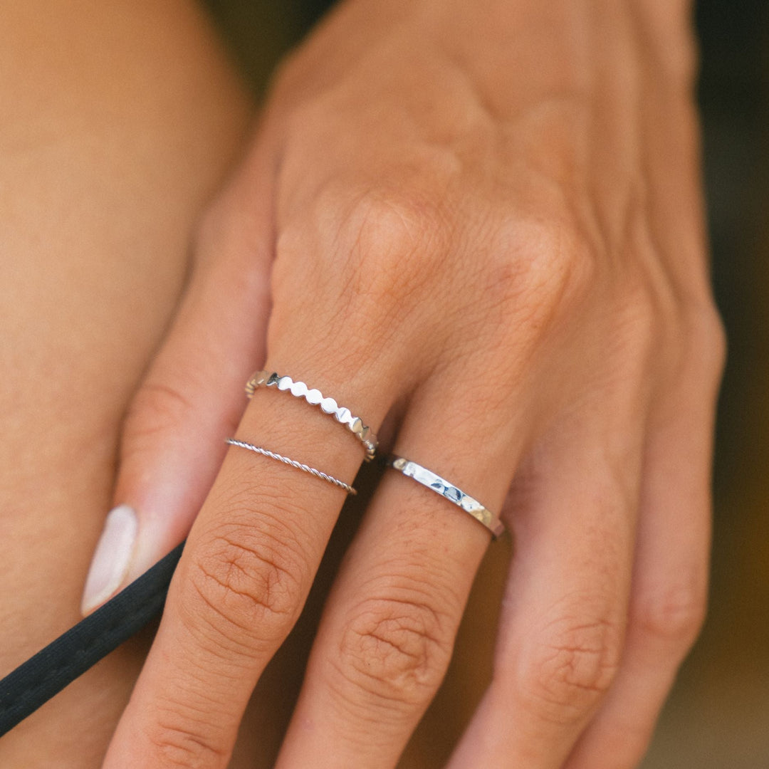 Stapelringe für Damen aus Edelstahl in Silber glänzend