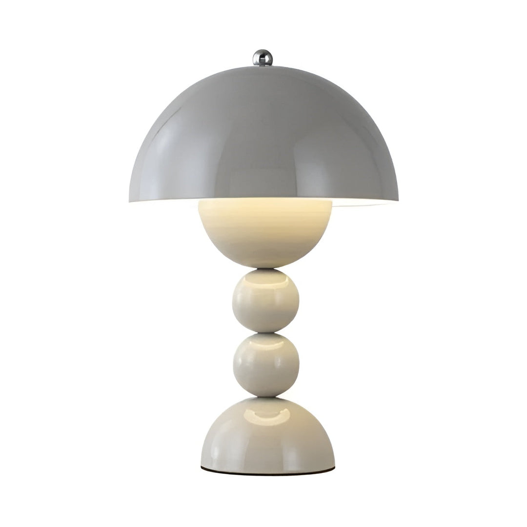 "Skandinavische Tischlampe mit dimmbarer LED, weiß, klarer Stil, ideal für Schlafzimmer oder Wohnzimmer, energieeffizient."