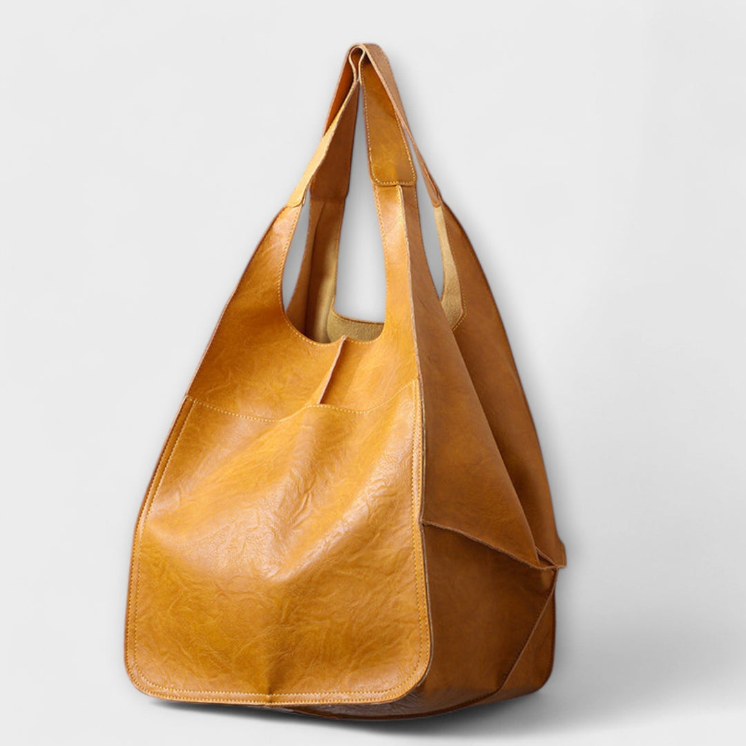 Damen Oversize Wochenendtasche Arwen in Gelb von vorne präsentiert