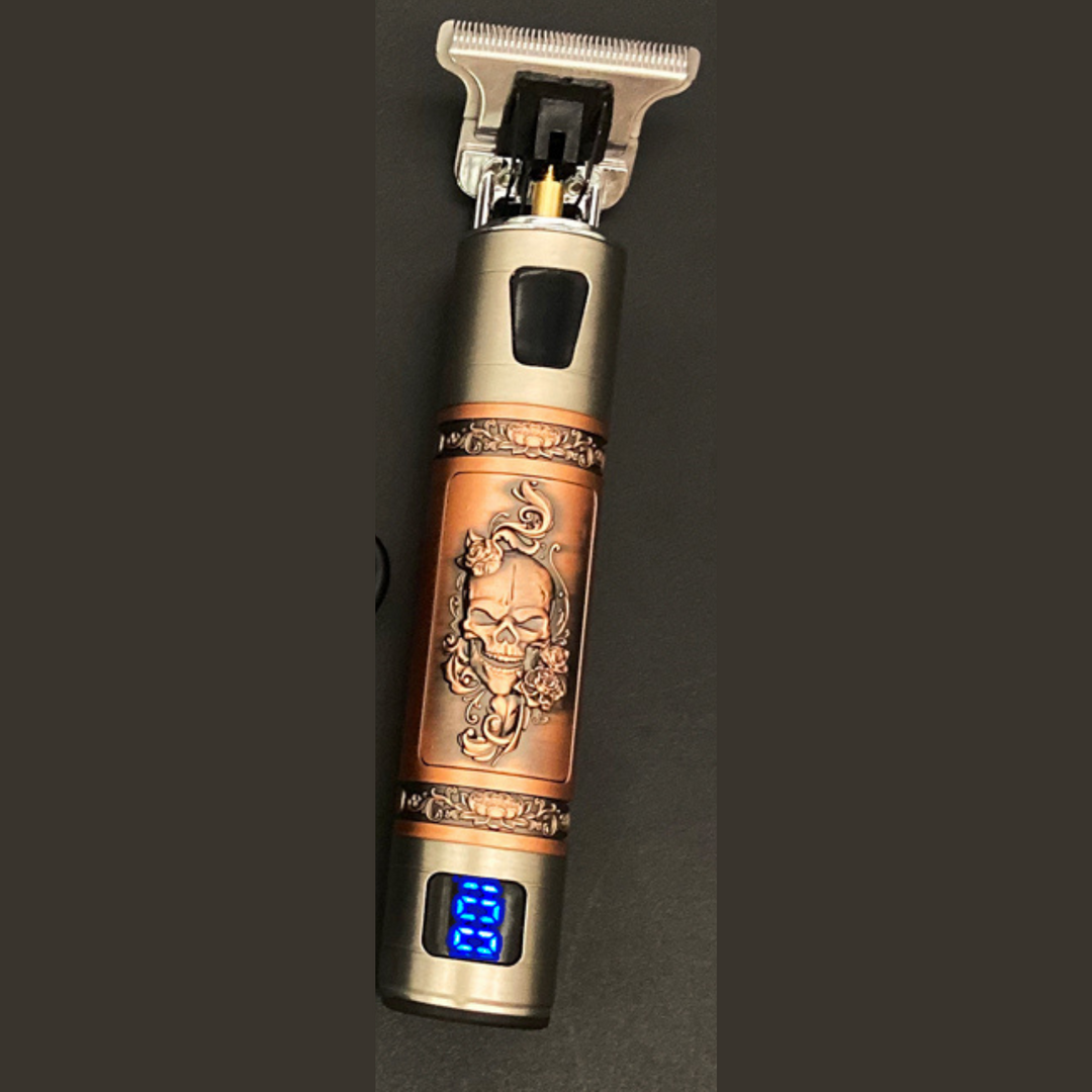 "Skulltrim Barttrimmer, wasserdichtes, ergonomisches Design, ideal für präzises Trimmen in Dusche, vielseitige Funktionen"