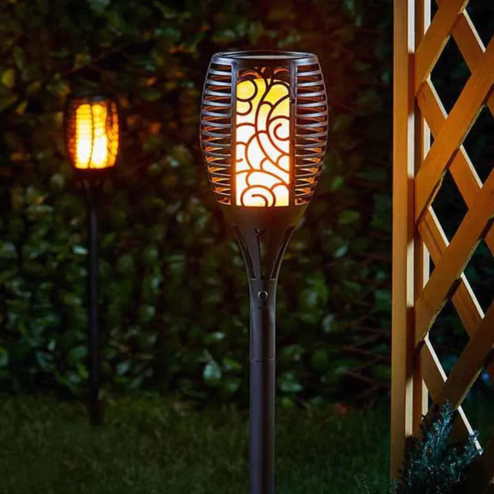 Solarbetriebene LED-Gartenfackel für Außenbereich