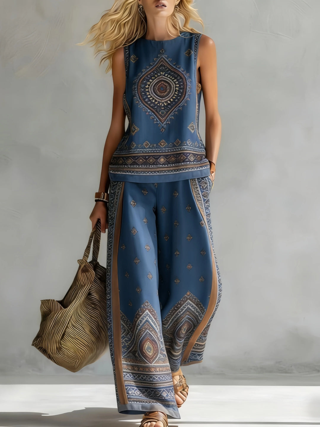 Damen Set Soraya im Bohemian-Stil, eleganter Zweiteiler für den Sommer