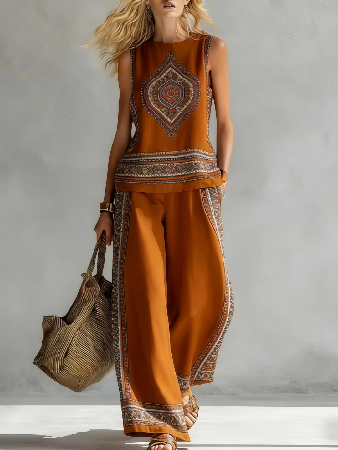 Boho Style Damenkleidung, leichtes Sommeroutfit für Strand und Urlaub