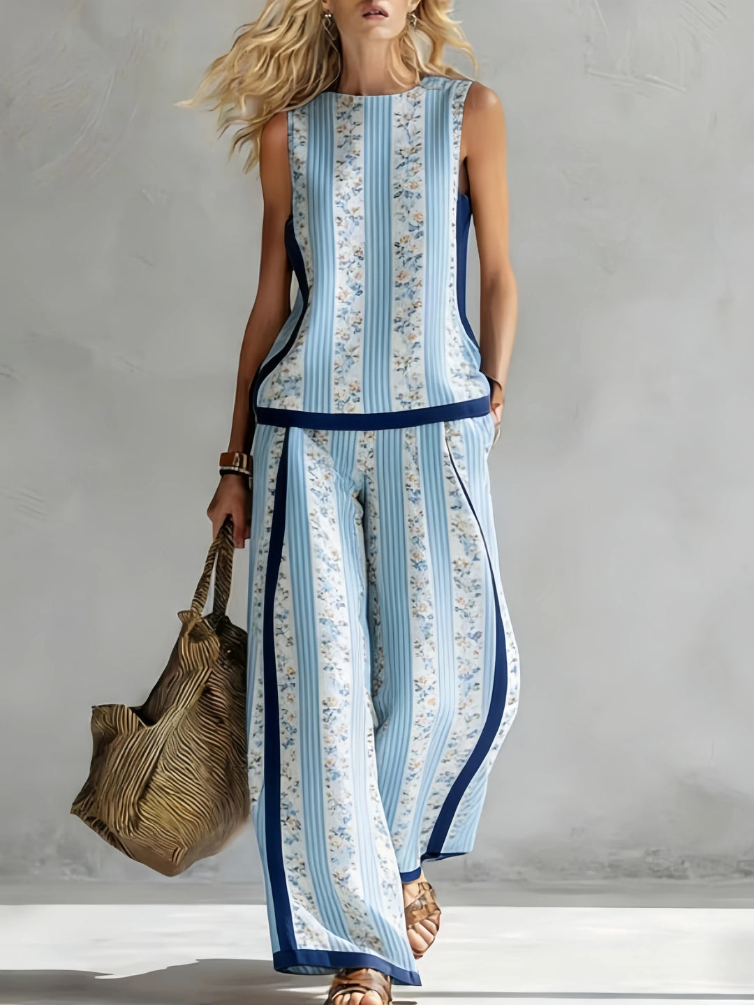 Damenmode im Bohemian-Stil, stilvoller Zweiteiler für warme Tage