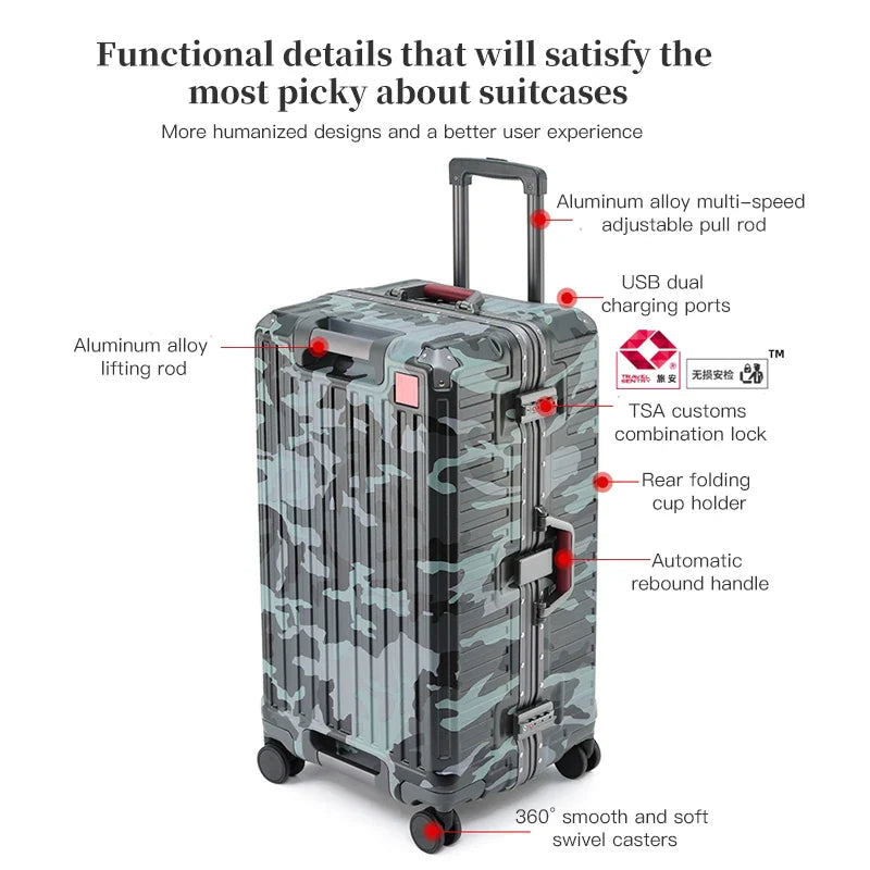 Sicherer Hartschalen-Trolley mit TSA-Schloss und leichtgängigen 360° Rollen für jede Art von Gepäckreise.