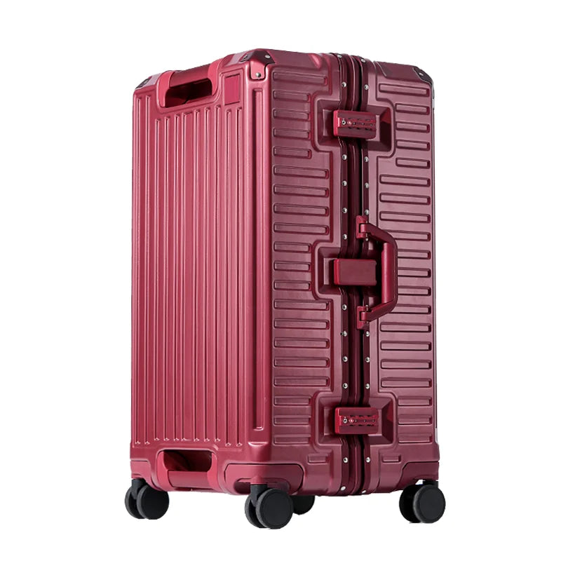 Zuverlässiger Hartschalenkoffer mit ergonomischem breitem Griff; ideal für Urlaubs- und Geschäftsreisen.