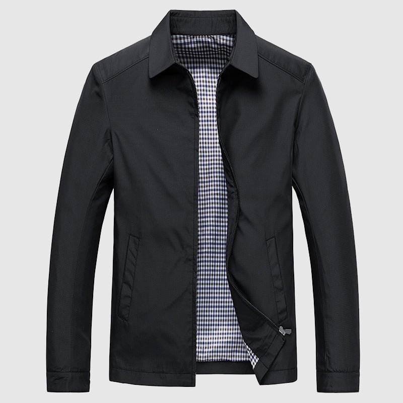 "Stilvolle blaue Noah Frühlingsjacke für Damen, eleganter Umlegekragen, leichter Polyesterstoff, perfekte Passform"