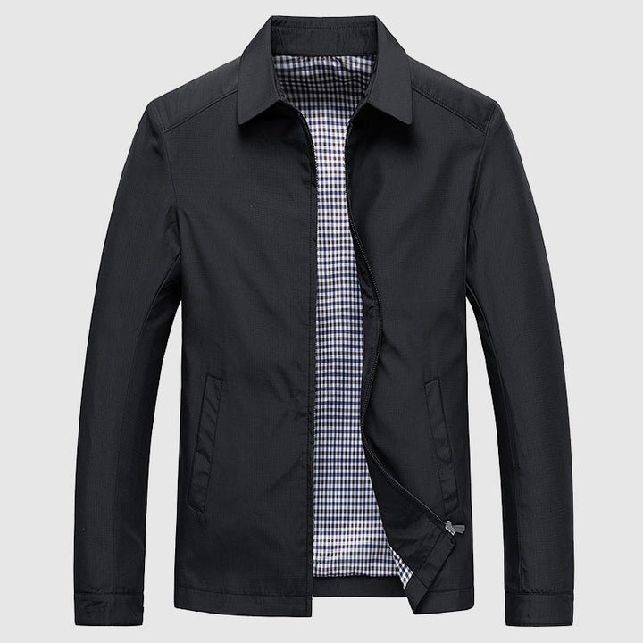 "Stilvolle blaue Noah Frühlingsjacke für Damen, eleganter Umlegekragen, leichter Polyesterstoff, perfekte Passform"