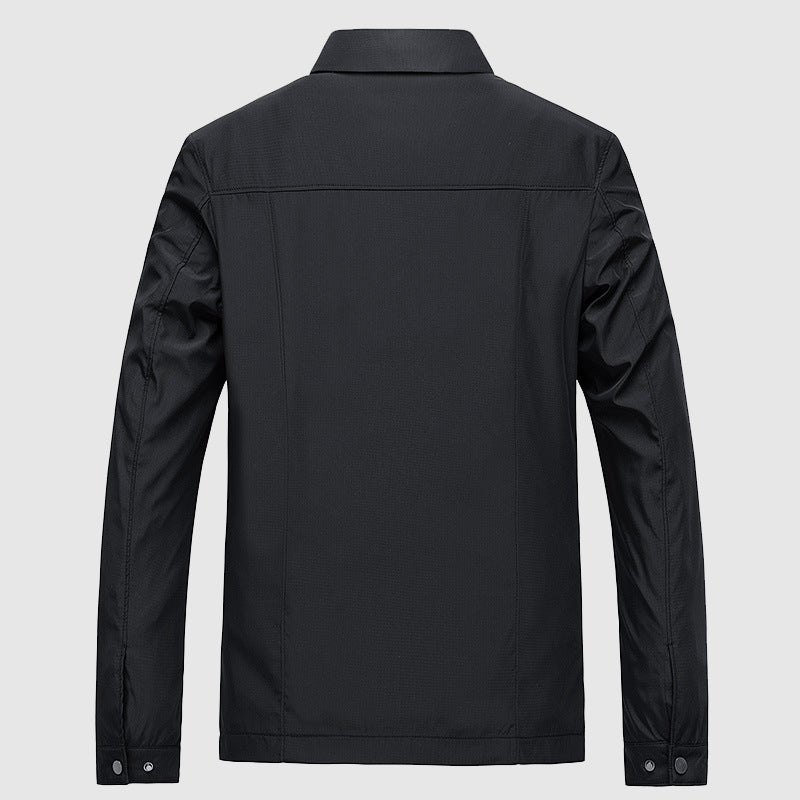 "Stilvolle blaue Noah Frühlingsjacke für Damen, eleganter Umlegekragen, leichter Polyesterstoff, perfekte Passform"