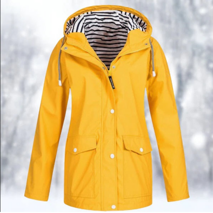 Stilvolle Damen Kapuzenjacke, wasserdicht für Winter & Outdoor. Bietet warmen Schutz gegen Kälte.
