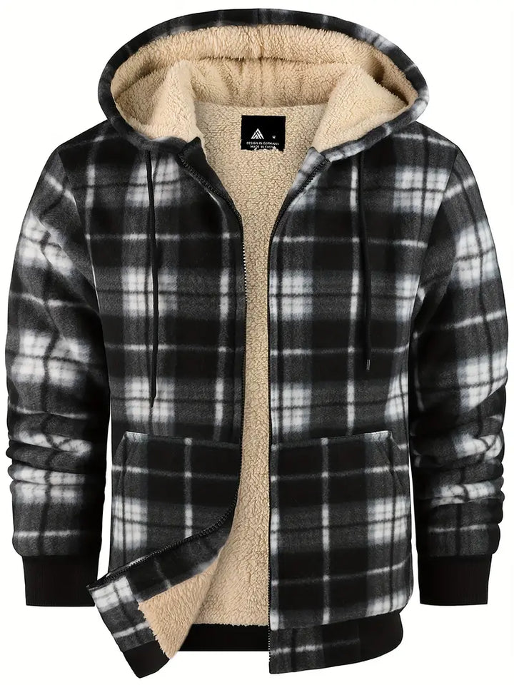 Stilvolle Herren Winter Bomberjacke in Schwarz mit Reißverschluss und praktischen Taschen für kalte Tage.