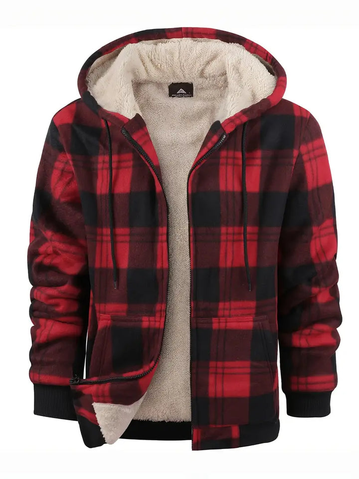 Lässige Herren Winter Bomberjacke in Dunkelblau, warm gefüttert, mit Stehkragen und seitlichen Eingrifftaschen.