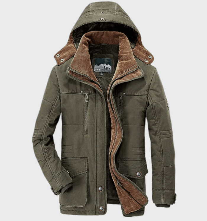 Stilvolle Herren-Winterjacke mit Kapuze, warm & komfortabel. Perfekt für Outdoor & Freizeit im Winter.