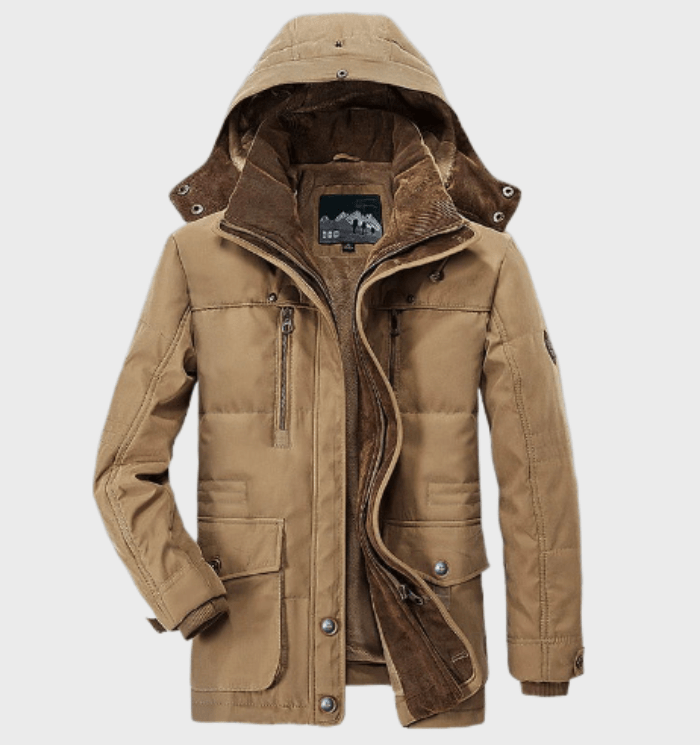 Robuste Herren-Kapuzenjacke, ideal als warme Winterjacke für Outdoor-Aktivitäten & urbane Freizeit. Komfortabel.