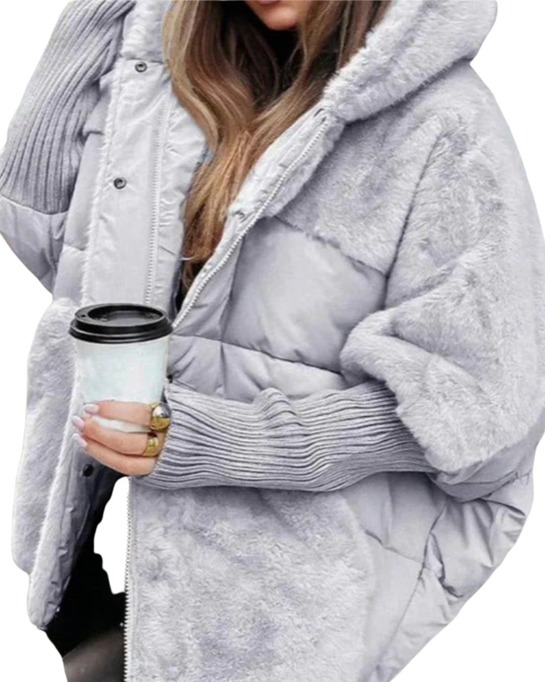 Elegante & warme Winterjacke für Damen mit stylischer Kapuze, ideal für Wintermode & den Stadtbummel.