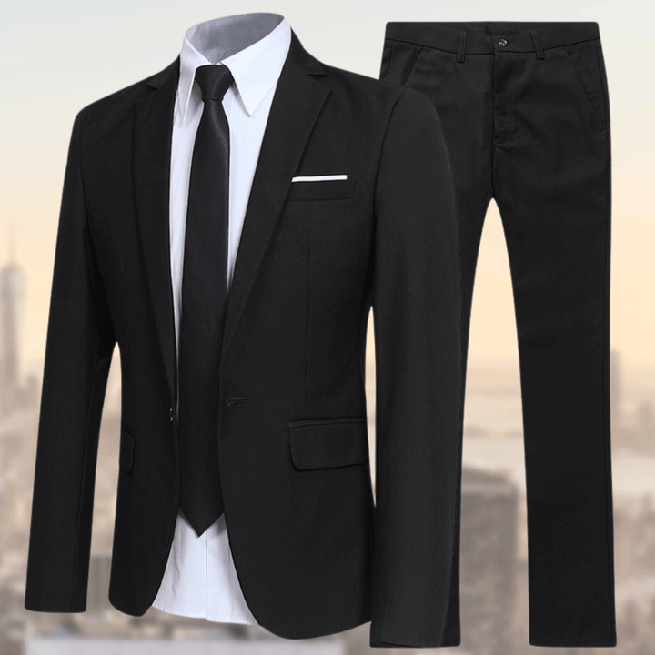Eleganter Herrenanzug in Grau, ideal für Büro, Meetings & festliche Anlässe. Stilvoll und vielseitig.