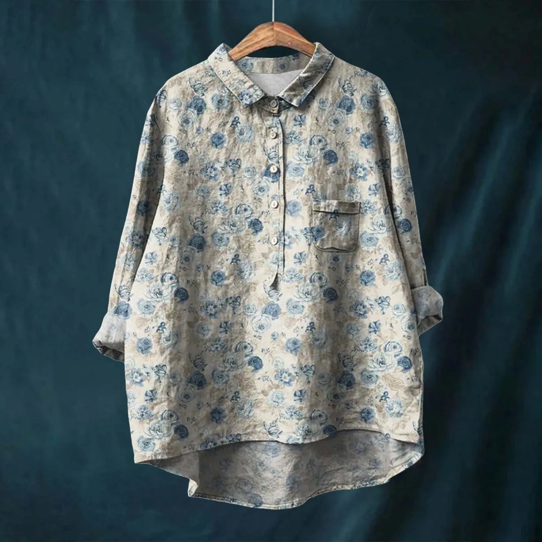 Stilvolles Damen Hemd mit modernem Print, weit geschnitten, ideal für lässige Freizeitlooks und den Alltag.